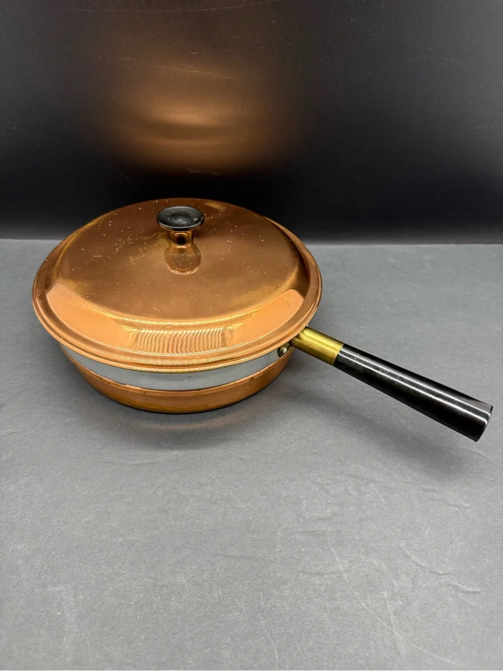 COPPER Douro CHAFING SERVING WARMING DOUBLE POT PAN Benjamin & Medwin Vintage